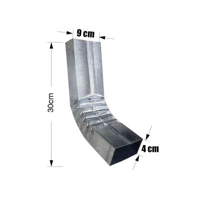 Curva Descida Galvanizada Calha Forte  Retangular