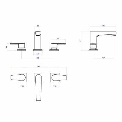 Torneira Misturador para Banheiro de Mesa Bica Baixa 1/2" Level Cromado Deca
