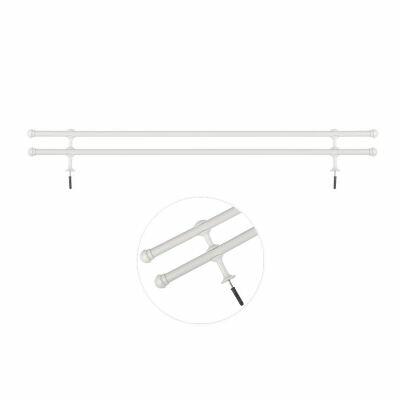 Kit Varão para Cortina Diagonal Duplo 2mx19mm Branco