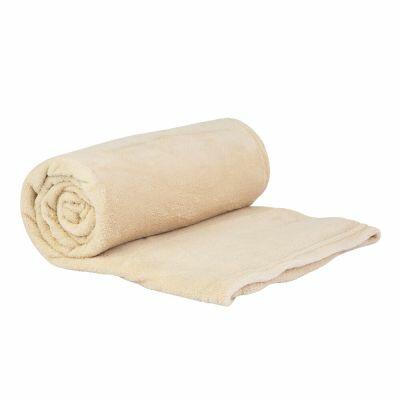 Manta Microfibra Lisa Casal 1,80x2,20m Bege Diagonal