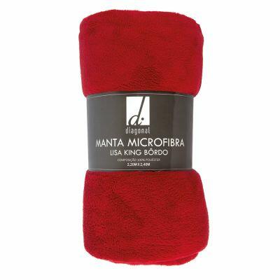 Manta Microfibra Lisa King 2,20x2,40m Bordo Diagonal