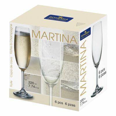 Jogo de Taças para Champagne 220ml Bohemia Martina 6 Peças