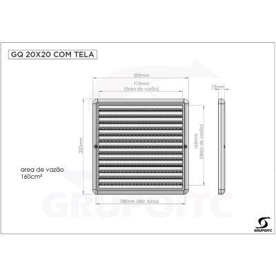 Grade de Ventilação ITC Quadrada 20x20cm GQ2020