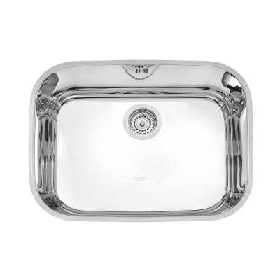 Cuba para Cozinha de Embutir Inox Simples 48x34cm Alto Brilho Com Válvula Tramontina Cuba para Cozinha de Embutir Inox Simples 48x34cm Alto Brilho Com Válvula Tramontina
