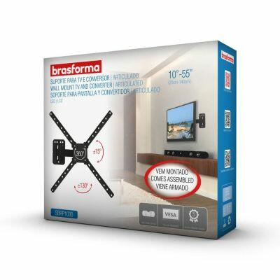 Suporte Articulado para TV LED, LCD, Plasma, 3D e Smart TV de 10" a 60" Brasforma
