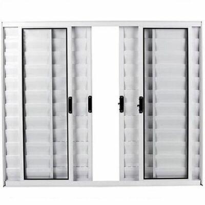 Janela Veneziana de Correr Alumínio Classic 6 Folhas 100x100 CRV
