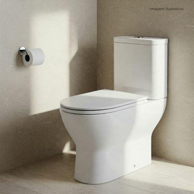 Kit Vaso Sanitário com Caixa Acoplada Acionamento Duplo 3/6L Mônaco Branco Addra