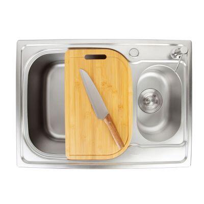 Cuba para Cozinha de Sobrepor/Embutir Dupla com Acessórios Aço Inox 69x50 Addra Cuba para Cozinha de Sobrepor/Embutir Dupla com Acessórios Aço Inox 69x50 Addra