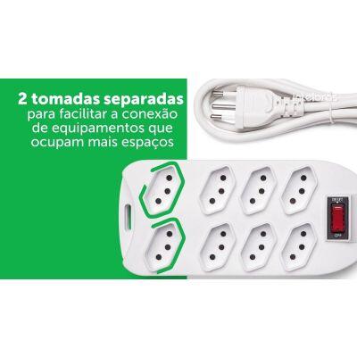 Protetor Eletrônico com 8 Tomadas EPE 1008 + Branco Intelbras