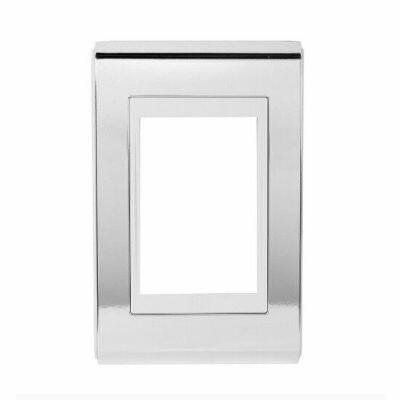 Placa 4"x2" Weg Refinatto 3 Módulos Prata/Branca Horizontal