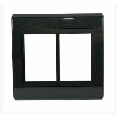 Placa 4"x4" Weg Refinatto 6 Módulos Grafite/Preta Horizontal
