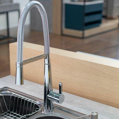 Torneira Misturador Monocomando para Cozinha de Mesa Bica Alta 1/2" Onda Cromado Addra