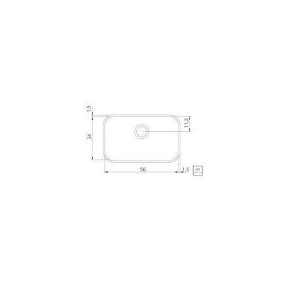 Cuba para Cozinha de Embutir Inox Simples 56x34cm Prime Alto Brilho Com Válvula Tramontina
