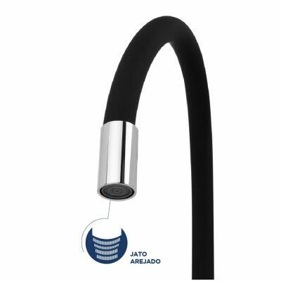 Torneira Misturador Monocomando para Cozinha de Mesa Bica Alta 1/2'' Color Flex Preto Addra