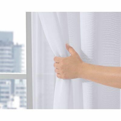 Cortina Bella Janela 2,6x1,7m Bellin Branca com Ilhós