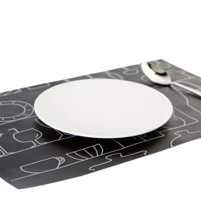 Lugar Americano Breakfast 45x30 Preto Casa&Ideia