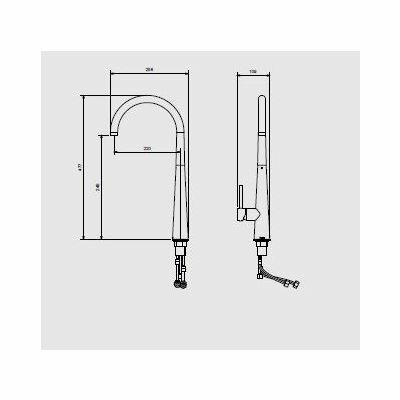 Misturador Monocomando de Mesa para Cozinha Minimal 1/2'' Cromado Meber