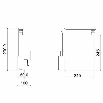 Misturador de Mesa para Cozinha Axiom Slim 1/2'' Cromado Meber