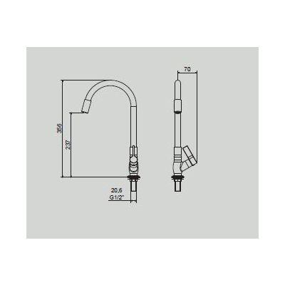Torneira de Mesa para Cozinha Atria 1/2'' Preto/Cromado Meber