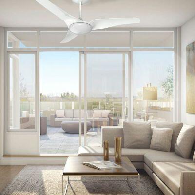 Ventilador de Teto Slim com Controle 3 Pás Branco Aliseu