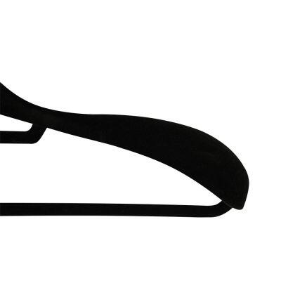 Cabide para Terno Flock com Barra Preto Casa&Ideia