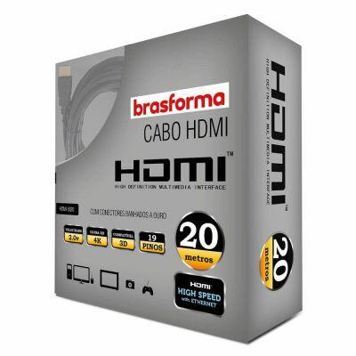 Cabo HDMI 4K Ultra HD Brasforma 20m