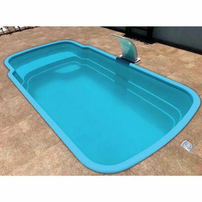 Piscina de Fibra Fapac Retangular Maresias 7200L 4x2,20m Azul