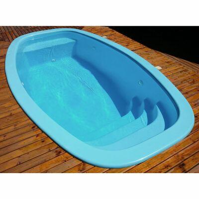 Piscina de Fibra Retangular Búzios 5900L 3,8x2,40m Azul Fapac