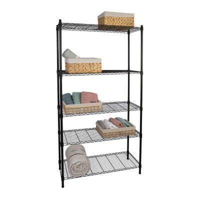 Estante Supreme 90x35x180cm Preto Casa&Ideia