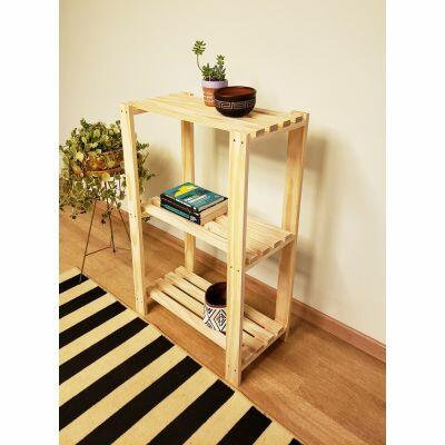 Estante 3 Prateleiras Pinus Natural 95x60x33cm Cubo Marcenaria