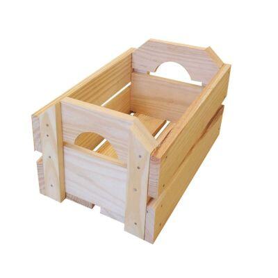 Caixote Feira Cubo Marcenaria 43x25x22cm Pinus Natural