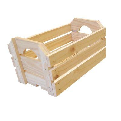 Caixote Feira Cubo Marcenaria 55x31x29cm Pinus Natural