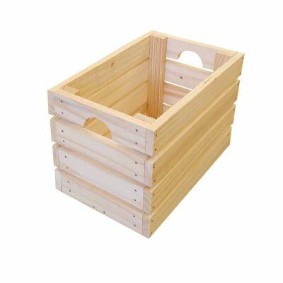 Caixote Modular Cubo Marcenaria 58x29x29cm Pinus Natural
