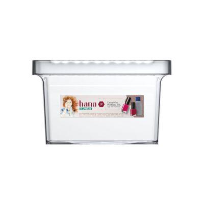Caixa Alta com Tampa Hana P 2,8L Cristal 15,5x20x12