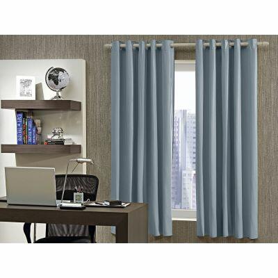 Cortina Bella Janela 3x2,50m Corta Luz com Ilhós Branco/Bege
