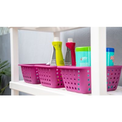 Cesto Plástico Log Rosé 14L 29,3x42,7x17,5cm