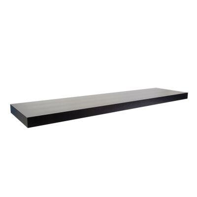 Prateleira Tendenza Reta com Suporte 25x100cm Preta Prat-K