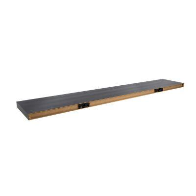 Prateleira Tendenza Reta com Suporte 25x150cm Preta Prat-K