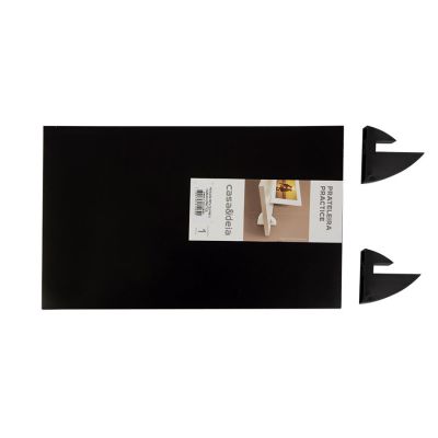 Prateleira Practice com Suporte 25x40cm Preta Casa&Ideia