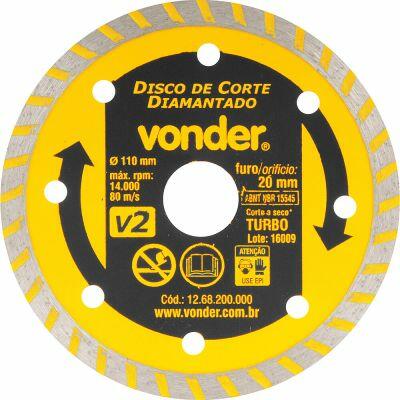 Disco Diamantado Turbo 110mm V2 Vonder Disco Diamantado Turbo 110mm V2 Vonder