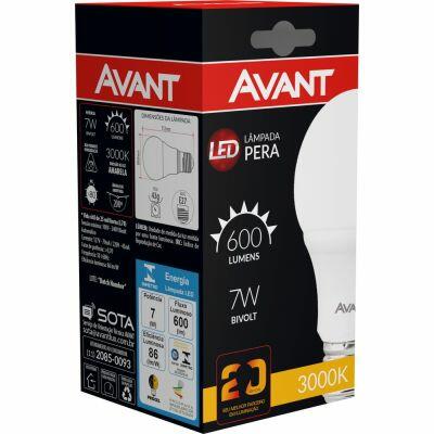 Lâmpada LED Bulbo 7W E27 Luz Amarela Avant