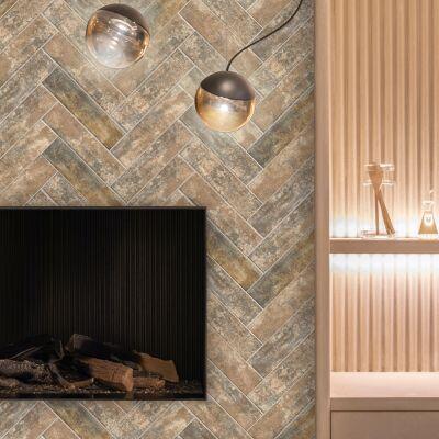 Piso Cerâmico Arena 6,5x25,6 Esmaltado Bold Marrom Pierini