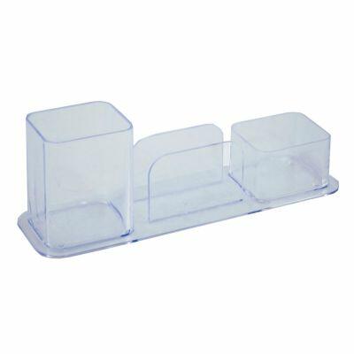 Porta Canetas Dello Triplo 24x7x8cm Cristal
