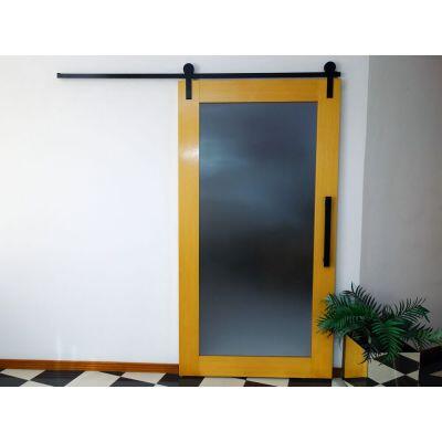 Kit Porta de Correr Geris Alumina Alumínio Preto 1,5m Kit Porta de Correr Geris Alumina Alumínio Preto 1,5m