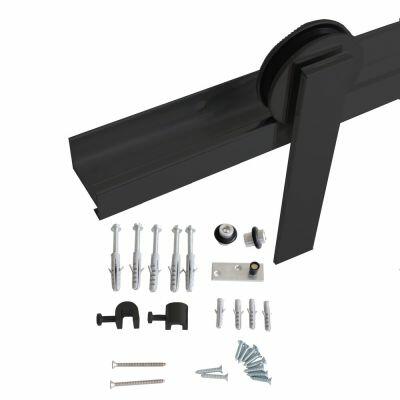 Kit Porta de Correr Geris Alumina Alumínio Preto 2m