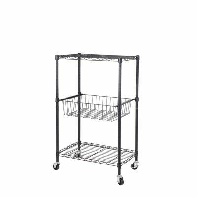 Carrinho Multiuso Supreme 80x35x55cm Preto Casa&Ideia