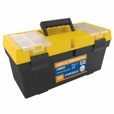 Caixa Plástica para Ferramentas Cargo 19,5" Preto/Amarelo Metasul