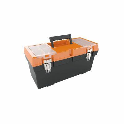 Caixa Plástica para Ferramentas Tática 19,5" Preto/Laranja Metasul
