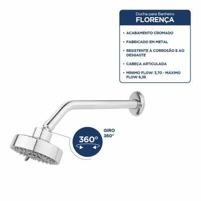 Chuveiro Florença Cromado 1/2" Addra