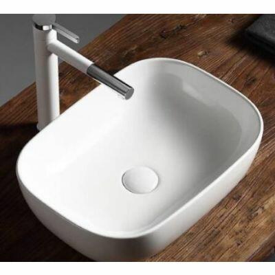 Cuba para Banheiro de Apoio Louça Retangular Branca 50x39,5cm Addra